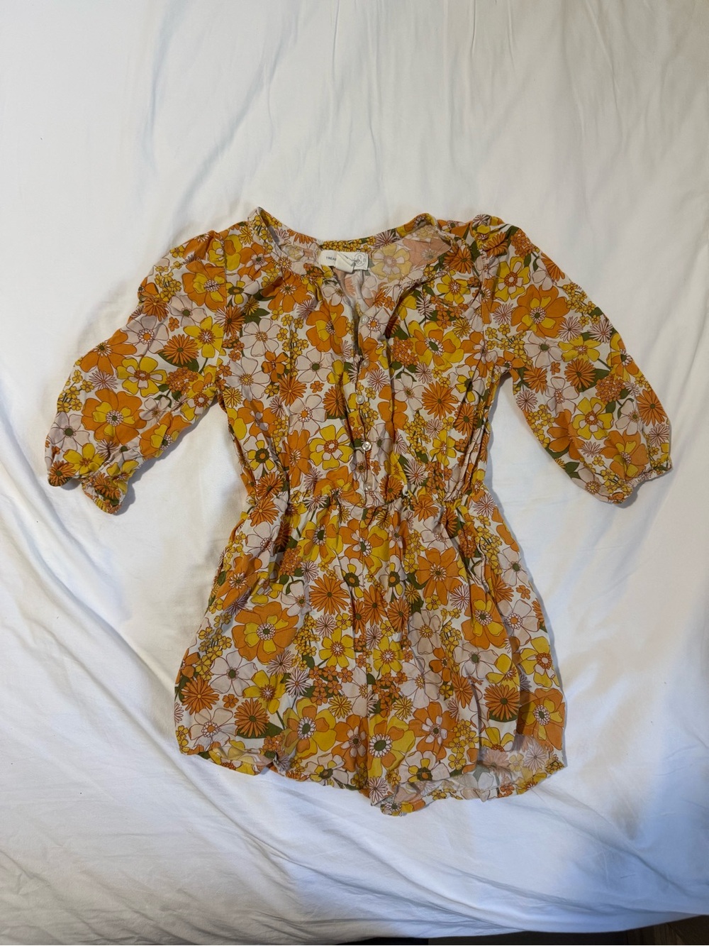 Treasure & Bond Orange and Yellow Floral Girls' Dress